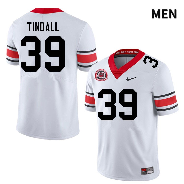 Georgia Bulldogs Men's Brady Tindall #39 White 1980 National Champions 40th Anniversary Stitched College UGA Football Jersey 23OW018YD